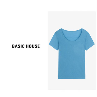 Basic House/百家好T恤女时尚休闲百搭夏季-B0624H5S932 宝石蓝 S85-110斤