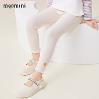 MQDMINI童装儿童裤子女童打底裤中小童休闲长裤宝宝衣服ZQ 立体花打底裤米白 80