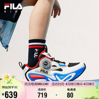 FILA 斐乐 儿童童鞋2024夏中大童男女童运动鞋BOA旋钮复古跑鞋 黑/斐乐白-BW 35码(内长22cm)
