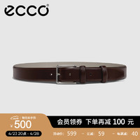 ecco 爱步 休闲男士皮带 商务正装中青年金属扣腰带 9105893 棕色910589390152 90cm