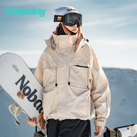 NOBADAY 单板滑雪服女款男情侣套装2023新款防水透气防风夹克外套