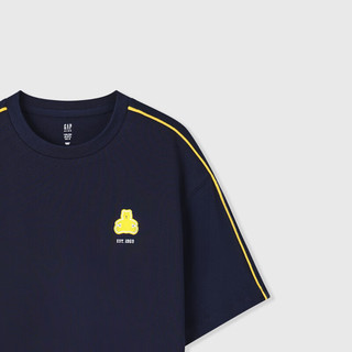 Gap男童2024夏季吸湿速干小熊短袖T恤儿童装凉感上衣466201 海军蓝 160cm(XL) 亚洲尺码