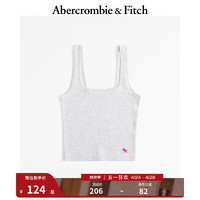 ABERCROMBIE & FITCH女装 24春夏 美式风基本款辣妹小麋鹿罗纹背心 359015-1 浅灰色 L (165/104A)