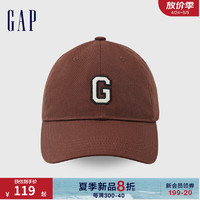 Gap 盖璞 男装2024夏季大G拼接logo棒球帽复古运动百搭鸭舌帽545413 棕色 ONESIZE