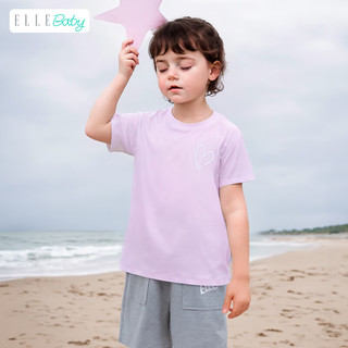 ELLE BABY儿童T恤速干纯色透气中大童夏装儿童薄款短袖上衣宝宝衣服T 白色 110码