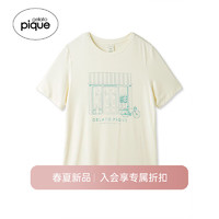 gelatopique24春夏女睡衣门店插画字母短袖T恤PWCT241331 黄色 F