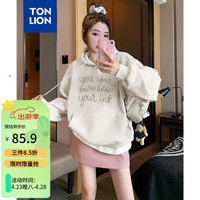 唐狮 TONLION2024春装女连帽前胸字母卫衣WP 浅米灰 M