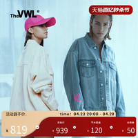 VWL baby 任嘉伦同款the VWL春秋新款美式牛仔外套女宽松情侣上衣裸粉