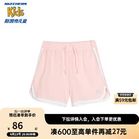 Skechers斯凯奇夏日小冰裤女童运动短裤户外透气休闲裤P224G109 浅凤仙花粉/02P1 165