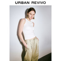 URBAN REVIVO 女士基础单穿内搭修身工字背心 UWJ440027# 本白 XL