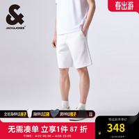 杰克·琼斯（JACK&JONES）夏季男士休闲松紧抽绳双侧口袋字母休闲短裤男装22429F015 A06雪白 A06雪白 165/72A/XSR