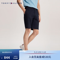 TOMMY HILFIGER【直筒西裤】24春夏男一字袋商务休闲微弹短裤78J8942 黑色FAP 40