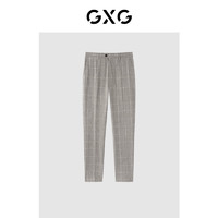 GXG奥莱 多色多款简约基础休闲裤男士合集 咖色格纹休闲裤GC114004I 190/XXXL