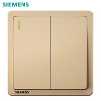 SIEMENS 西门子 开关插座 二开单控带荧光开关面板 致典日曜金