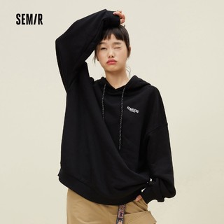 Semir 森马 ins百搭个性女装oversize抓绒连帽卫衣 102721116001