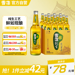 snowbeer雪花snow啤酒snowbeer纯生500ml12瓶两件送火腿
