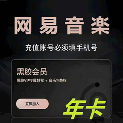 NetEase CloudMusic 網易云音樂 網易云會員網易云黑膠年卡 12個月