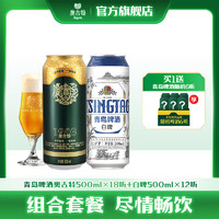 Augerta 奥古特 青岛啤酒全麦小麦白啤500ml*12听+青岛啤酒奥古特500ml*18听 组合