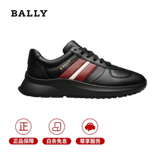 BALLY 巴利 新品男鞋24春夏系列男士拼色皮革休闲运动鞋简约条纹设计 6306575 黑色 43