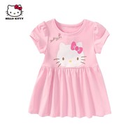 百亿补贴：Hello Kitty HelloKitty童装女童夏季连衣裙可爱圆领公主百褶连衣裙