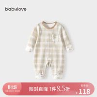 Babylove 婴儿连体衣纯棉春秋季男女宝宝哈衣爬服加厚保暖衣服睡衣春装