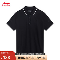 LI-NING 李宁 POLO衫舒适耐洗短袖2024春季运动潮流男子短袖运动服APLU259