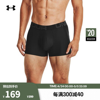 安德玛 官方UA Tech男子3英寸运动内裤—2条装Under Armour1363618 黑色001 XL