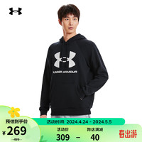 安德玛 UNDERARMOUR）Rival男子抓绒连帽训练运动卫衣1379758 黑色001 M