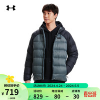 安德玛 UNDERARMOUR）Armour男子短款鸭绒训练运动羽绒服1364903 黑色001 S