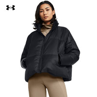 安德玛 UNDERARMOUR）秋冬ColdGear女子短款训练运动鸭绒羽绒服1378858 黑色001 M