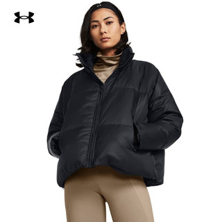 安德玛 UNDERARMOUR）秋冬ColdGear女子短款训练运动鸭绒羽绒服1378858 黑色001 M