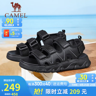CAMEL 骆驼 休闲凉鞋 魔术贴男鞋 G14M547642 黑色 39
