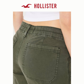 HOLLISTER24年春夏辣妹中腰宽松工装微喇休闲裤 女 358277-1 橄榄绿色 000 (160/58A)