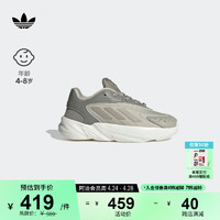 adidas 阿迪达斯 OZELIA EL复古经典老爹鞋男小童阿迪达斯三叶草IE3409 卵石灰/淡灰/汉玉白 33码