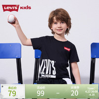 Levi's 李维斯 男童短袖夏季儿童上衣休闲童装短T 黑美人 140/68(S)