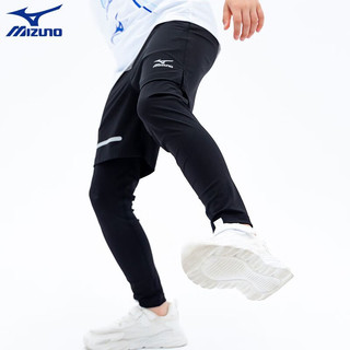 美津浓（MIZUNO）儿童童装运动裤中大童长裤跑步速干透气薄款运动裤 黑色 150
