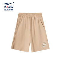  ERKE/鸿星尔克 儿童运动五分裤  燕麦卡其 140