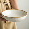 悠瓷（youcci）烟波特色水纹8.5英寸菜碗家用陶瓷大碗加厚汤碗面碗复古沙拉碗 烟波系列-8.5英寸菜碗-水纹浅黄