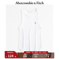 ABERCROMBIE & FITCH女装 24春夏U型领美式风罗纹纯色百搭内搭背心 358094-1 白色 XS (160/84A)