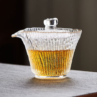 绿昌明盖碗茶杯日式功夫茶具茶壶家用玻璃泡茶碗单个大号泡茶杯