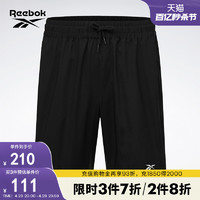Reebok 锐步 官方男子SHORT经典宽松简约舒适运动休闲舒适黑色短裤
