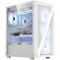 PADO 半岛铁盒 烛龙L1 白色 台式机电脑主机箱 前板铁网进风/8个风扇位/支持ATX主板240水冷/宽体机箱