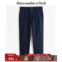 ABERCROMBIE & FITCH男装 24春夏直筒亚麻混纺休闲长裤 KI130-4028 海军蓝 34/32