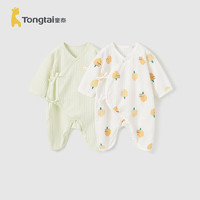 Tongtai 童泰 婴儿蝴蝶0-6个月夏季衣服家居连体2件装TS42J454-DS绿色52cm