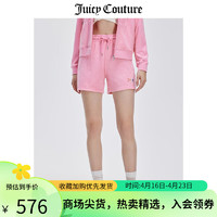 JUICY COUTURE橘滋短裤女2024春夏美式多巴胺穿搭运动休闲裤 粉红 S