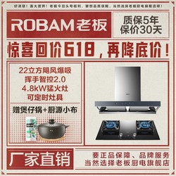 ROBAM 老板 65D1+37B8A家用22立方抽油烟机双灶燃气灶小户型厨房烟灶套餐