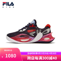 FILA 斐乐 童鞋儿童综训鞋2023夏季中大童儿童网球鞋 厚呢蓝/火红-PF 33码/内长20.5cm