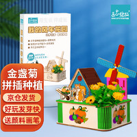 Bloom Life 匠心绽放 IAM City Farmer风车花园 拼插玩具diy种植盆栽手工涂色 幼儿园男孩女孩生日礼物