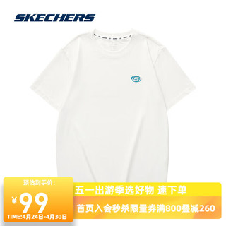 SKECHERS 斯凯奇 男女同款针织短袖T恤衫L224U044