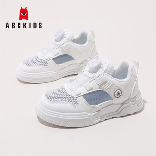ABC KIDS 童鞋2024网孔镂空设计款透气舒适时尚儿童运动休闲鞋子 白色 33码 内长约21.5cm